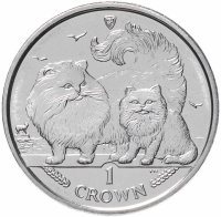 Купить Остров Мэн 1 крона (crown) 2009 "Кошки - Персидская кошка"