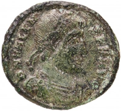 купить Римская Империя, Валент, 364–378 годы, Нуммий (реверс: император идет вправо, волочит за волосы пленника)