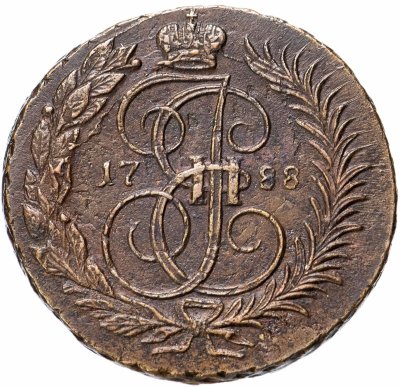 купить 2 копейки 1788 года ММ гурт сетчатый (Перечекан из 4 копеек)