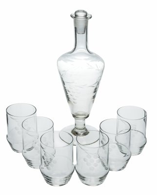 купить Набор из 7 предметов (штоф и 6 стаканов), стекло, СССР, 1970-1980 гг.