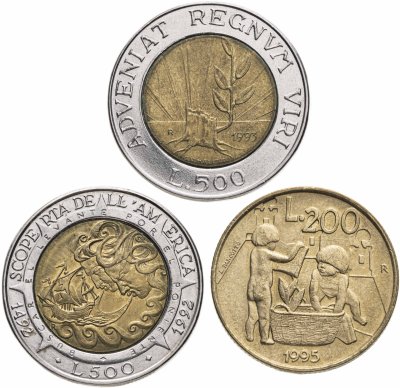 купить Сан-Марино набор 3 монет 1992-1995