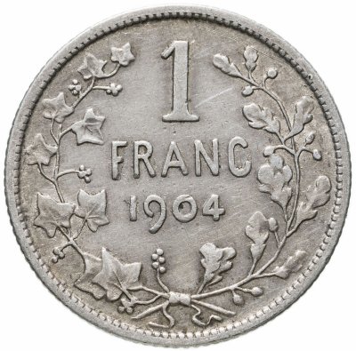 купить Бельгия 1 франк (franc) 1904 Надпись на французском - 'DES BELGES'
