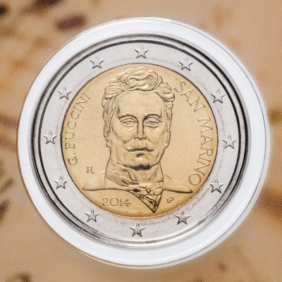 купить Сан Марино 2 евро 2014 "Джакомо Пуччини", в буклете