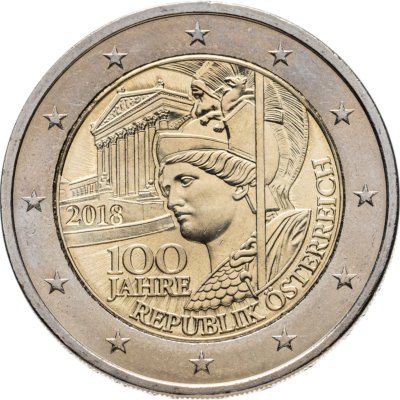 купить Австрия 2 евро 2018 "100 лет Австрийской Республике"