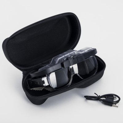 купить Лупа-очки налобная аккумуляторная с подсветкой (2 LED)