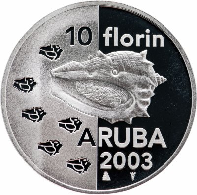 купить Аруба 10 флоринов 2003 "Ракушка"