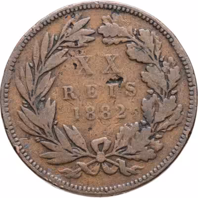 купить Португалия 20 реалов (рейс, reis) 1882