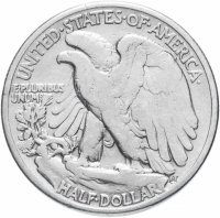 купить США 50 центов (1/2 доллара, half dollar) 1942 Walking Liberty Half Dollar Без отметки монетного двора