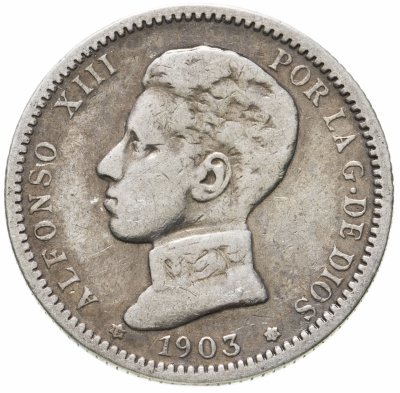 купить Испания 1 песета (peseta) 1903