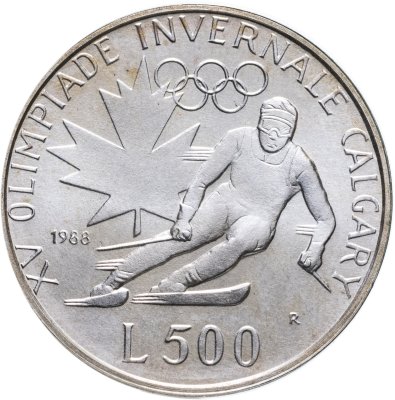 купить Сан-Марино 500 лир (lire) 1988 XV зимние Олимпийские Игры, Калгари 1988