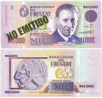 купить Уругвай 1000 песо 1989 Pick 67A