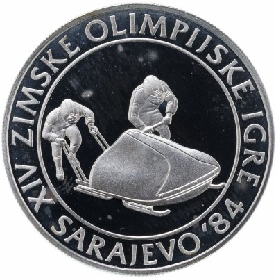 купить Югославия 100 динаров (динара, dinara) 1982 "XIV зимние Олимпийские игры, Сараево 1984 - Бобслей"