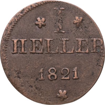 купить Франкфурт 1 геллер (heller) 1821
