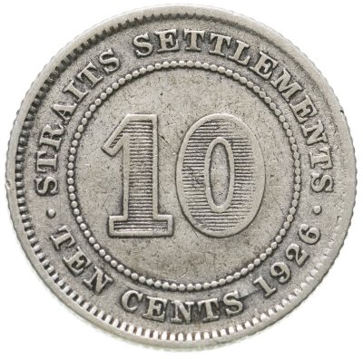 купить Стрейтс Сетлментс 10 центов (cents) 1926