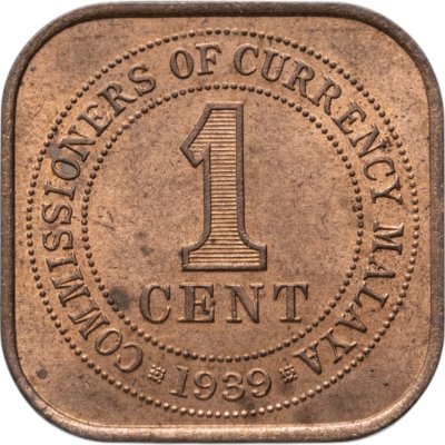 купить Малайя 1 цент (cent) 1939 с портретом Короля Георга 6