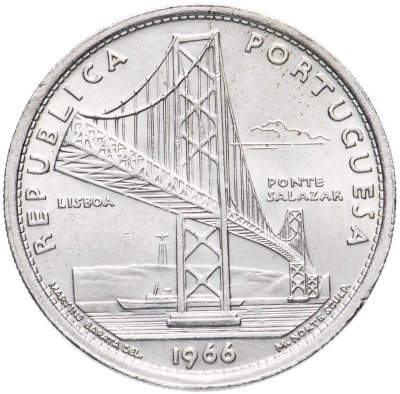 купить Португалия 20 эскудо (escudos) 1966 "Открытие моста Антониу Салазара"