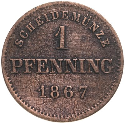 купить Германия, Бавария 1 пфенниг 1867