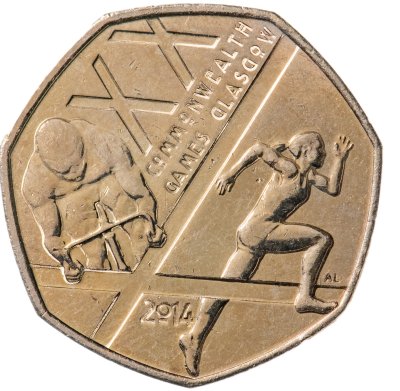 купить Великобритания 50 пенсов (pence) 2014 "Игры Содружества 2014. Глазго"