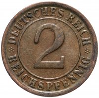 купить Германия 2 рейхспфеннига 1924-1936 F