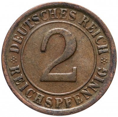 купить Германия 2 рейхспфеннига 1924-1936 F