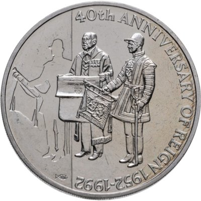 купить Фолклендские острова 50 пенсов (pence) 1992 40 лет правления Королевы Елизаветы II