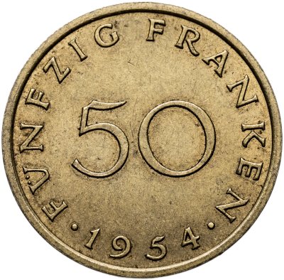 купить Саар 50 франков (francs) 1954