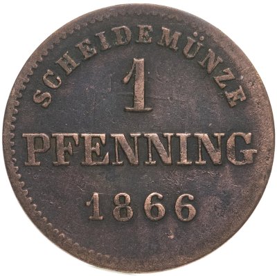 купить Германия, Бавария 1 пфенниг 1866