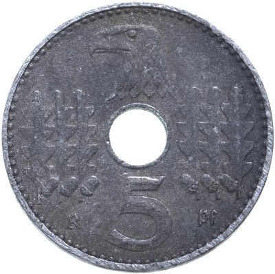 купить Германия (Третий Рейх) 5 рейхспфеннигов (reichspfennig) 1940 для оккупированных территорий