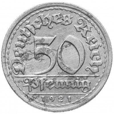 купить Германия 50 рейх пфеннигов 1921 "А"
