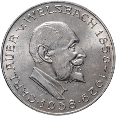 купить Австрия 25 шиллингов (shillings) 1958 100 лет со дня рождения Карла Ауэра фон Вельсбаха