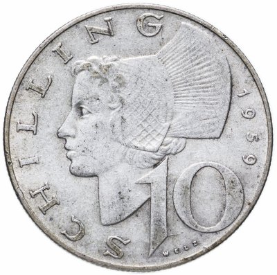 купить Австрия 10 шиллингов (shillings) 1959