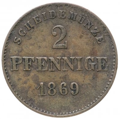 купить Германия, Герцогство Саксен-Мейнинген 2 пфеннига 1869