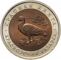 купить 10 рублей 1992 ЛМД Краснозобая казарка - Красная книга