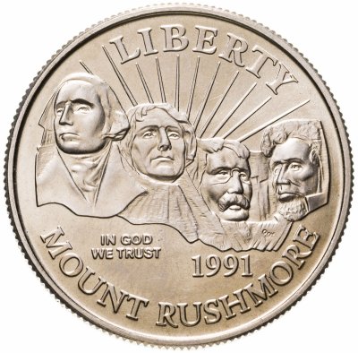 купить США 50 центов 1991 "Гора Рашмор"