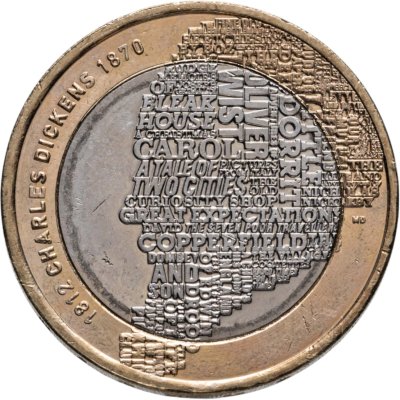 купить Великобритания 2 фунта (pounds) 2012 200 лет со дня рождения Чарльза Диккенса