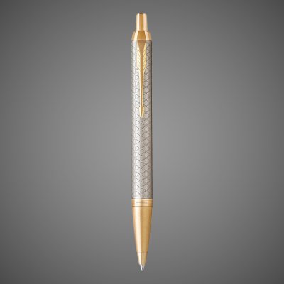 купить Шариковая ручка Parker IM Premium Warm Silver (grey) GT, стержень: M, цвет чернил: blue, в подарочной упаковке., Металлы: латунь, позолота, позолота, 2026 г.