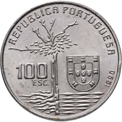 купить Португалия 100 эскудо (escudos) 1990 100 лет со дня смерти Камилу Каштелу Бранку