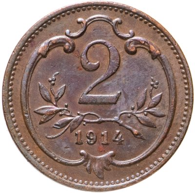 купить Австрия 2 геллера (heller) 1914