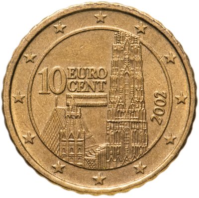 купить Австрия 10 евроцентов 2002