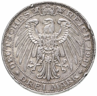 купить Германия (Империя) 3 марки (mark) 1911 A Бреславский университет