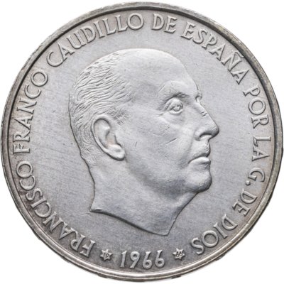 купить Испания 100 песет (pesetas) 1966 ("1966" внутри звезд)