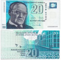 Купить Финляндия 20 марок 1993 (Pick 123(14))