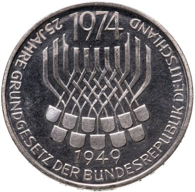 купить Германия (ФРГ) 5 марок 1974 "25 лет со дня принятия конституции ФРГ"