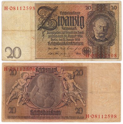 купить Германия 20 рейхсмарок 1933 (Pick 181)