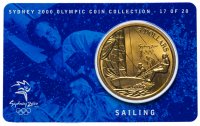 Купить Австралия 5 долларов (dollars) 2000 "Олимпийские игры в Сиднее - Парусный спорт" (в коинкарте)