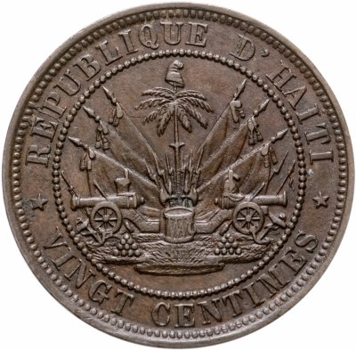 купить Гаити 20 сантимов (centimes) 1863 (Фабр Жефрар)