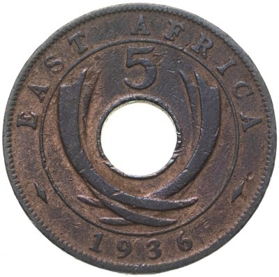 купить Британская Восточная Африка 5 центов 1936