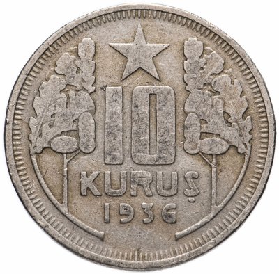 купить Турция 10 курушей (kurus) 1936