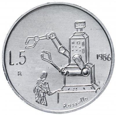 купить Сан-Марино 5 лир (lire) 1986 "Эволюция технологий"
