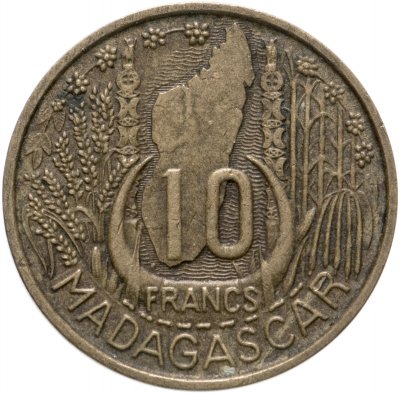 купить Мадагаскар 10 франков 1953